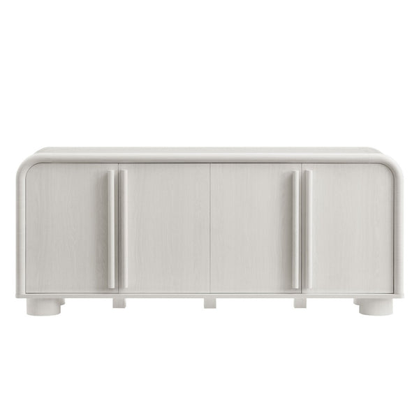 Modway Furniture Bellamy Curved 4-Door Sideboard Cabinet - Modern Ash Finish with Soft-Close Doors & Adjustable Shelf EEI-7315-ASH