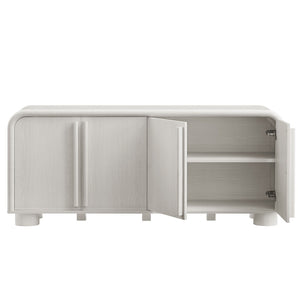Modway Furniture Bellamy Curved 4-Door Sideboard Cabinet - Modern Ash Finish with Soft-Close Doors & Adjustable Shelf EEI-7315-ASH