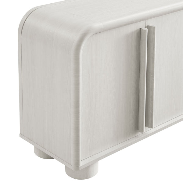 Modway Furniture Bellamy Curved 4-Door Sideboard Cabinet - Modern Ash Finish with Soft-Close Doors & Adjustable Shelf EEI-7315-ASH