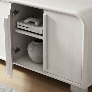 Modway Furniture Bellamy Curved 4-Door Sideboard Cabinet - Modern Ash Finish with Soft-Close Doors & Adjustable Shelf EEI-7315-ASH