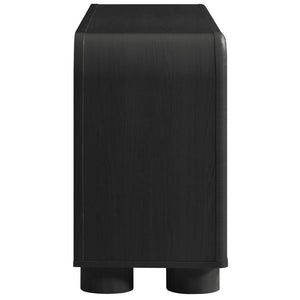 Modway Furniture Bellamy Curved Four Door Sideboard with Wood Grain Finish for Modern Dining Rooms EEI-7315-BLK