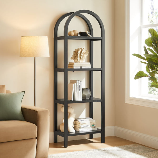 Modway Furniture Vexley 72-Inch Tall Narrow Arched Bookshelf - Modern Minimalist Design for Stunning Home Displays Black EEI-7316-BLK