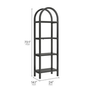 Modway Furniture Vexley 72-Inch Tall Narrow Arched Bookshelf - Modern Minimalist Design for Stunning Home Displays Black EEI-7316-BLK