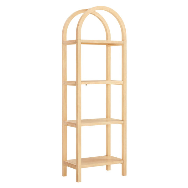 Modway Furniture Vexley 72-Inch Tall Narrow Arched Bookshelf - Modern Minimalist Design for Stunning Home Displays Natural EEI-7316-NAT