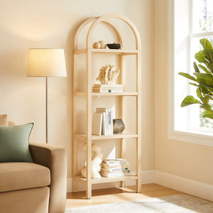 Modway Furniture Vexley 72-Inch Tall Narrow Arched Bookshelf - Modern Minimalist Design for Stunning Home Displays Natural EEI-7316-NAT