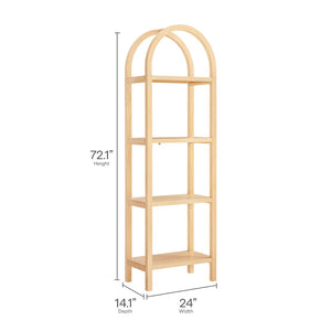 Modway Furniture Vexley 72-Inch Tall Narrow Arched Bookshelf - Modern Minimalist Design for Stunning Home Displays Natural EEI-7316-NAT