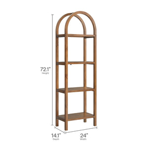 Modway Furniture Vexley 72-Inch Tall Narrow Arched Bookshelf - Modern Minimalist Design for Stunning Home Displays Walnut EEI-7316-WAL