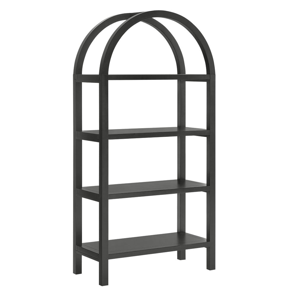 Modway Furniture Vexley 60 Inch Arched Bookshelf - Modern Open-Shelf Design for Stylish Home Display & Organization Black EEI-7317-BLK