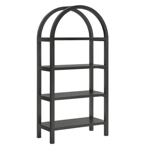 Modway Furniture Vexley 60 Inch Arched Bookshelf - Modern Open-Shelf Design for Stylish Home Display & Organization Black EEI-7317-BLK