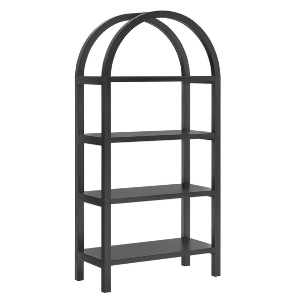 Modway Furniture Vexley 60 Inch Arched Bookshelf - Modern Open-Shelf Design for Stylish Home Display & Organization Black EEI-7317-BLK