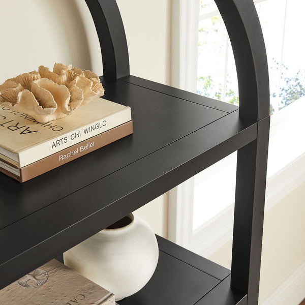 Modway Furniture Vexley 60 Inch Arched Bookshelf - Modern Open-Shelf Design for Stylish Home Display & Organization Black EEI-7317-BLK