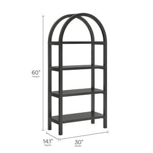 Modway Furniture Vexley 60 Inch Arched Bookshelf - Modern Open-Shelf Design for Stylish Home Display & Organization Black EEI-7317-BLK