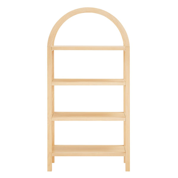 Modway Furniture Vexley 60 Inch Arched Bookshelf - Modern Open-Shelf Design for Stylish Home Display & Organization Natural EEI-7317-NAT