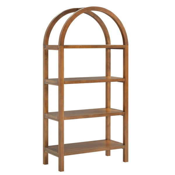 Modway Furniture Vexley 60 Inch Arched Bookshelf - Modern Open-Shelf Design for Stylish Home Display & Organization Walnut EEI-7317-WAL