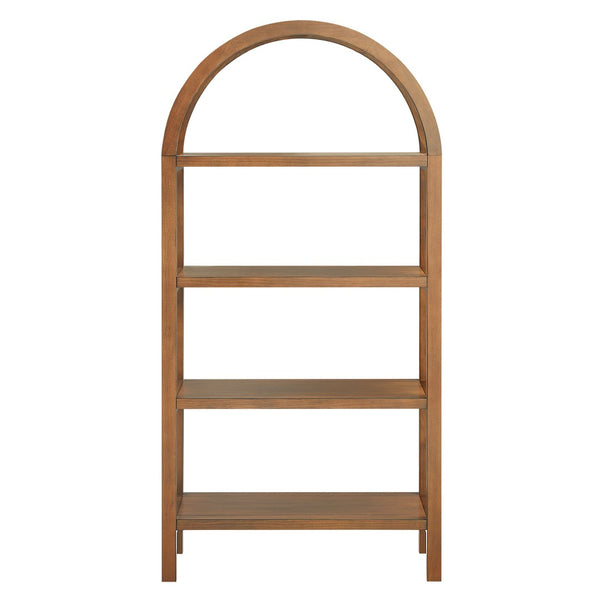 Modway Furniture Vexley 60 Inch Arched Bookshelf - Modern Open-Shelf Design for Stylish Home Display & Organization Walnut EEI-7317-WAL