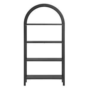 Modway Furniture Vexley 72 Inch Arched Bookshelf - Sculptural Pine Display Unit for Modern Living Spaces and Decor Black EEI-7318-BLK