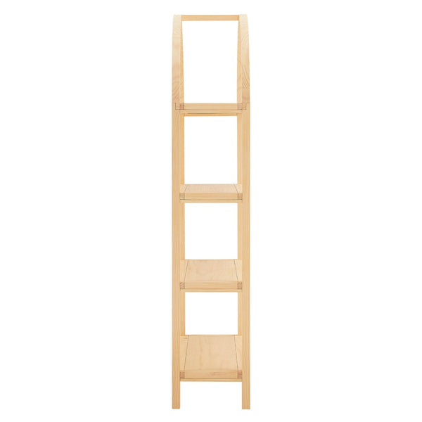 Modway Furniture Vexley 72 Inch Arched Bookshelf - Sculptural Pine Display Unit for Modern Living Spaces and Decor Natural EEI-7318-NAT