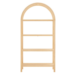Modway Furniture Vexley 72 Inch Arched Bookshelf - Sculptural Pine Display Unit for Modern Living Spaces and Decor Natural EEI-7318-NAT