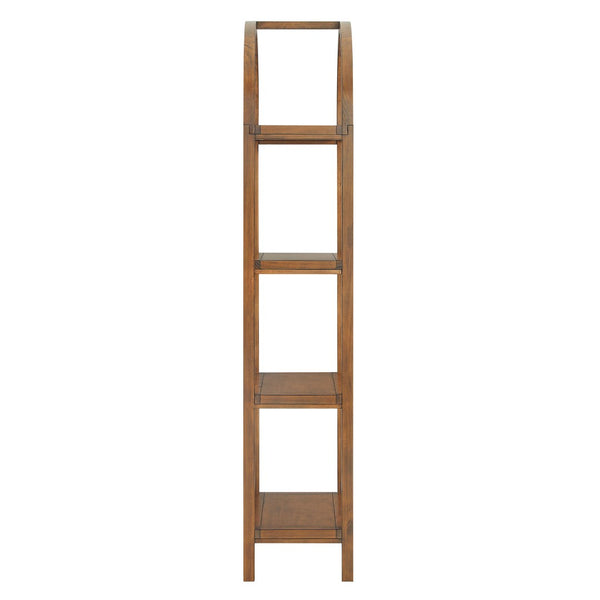 Modway Furniture Vexley 72 Inch Arched Bookshelf - Sculptural Pine Display Unit for Modern Living Spaces and Decor Walnut EEI-7318-WAL
