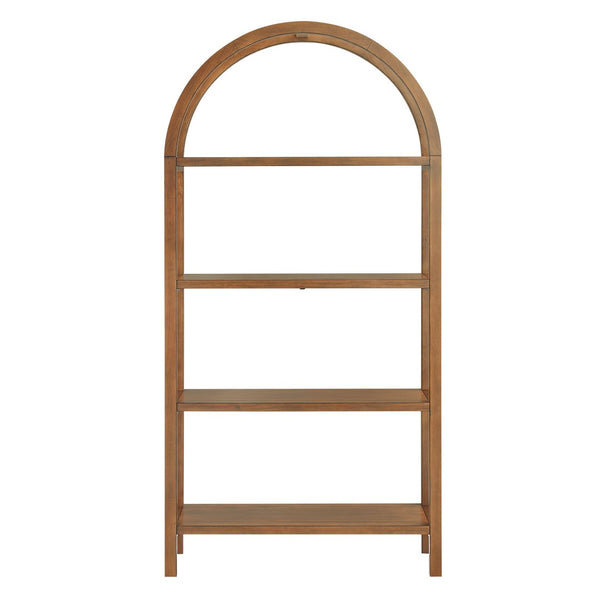 Modway Furniture Vexley 72 Inch Arched Bookshelf - Sculptural Pine Display Unit for Modern Living Spaces and Decor Walnut EEI-7318-WAL