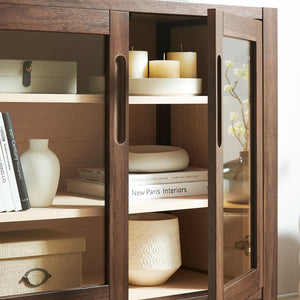 Modway Furniture Nell 36" Mid-Century Accent Cabinet - Versatile Storage & Display Solution for Stylish Interiors EEI-7321-WAL-ASH