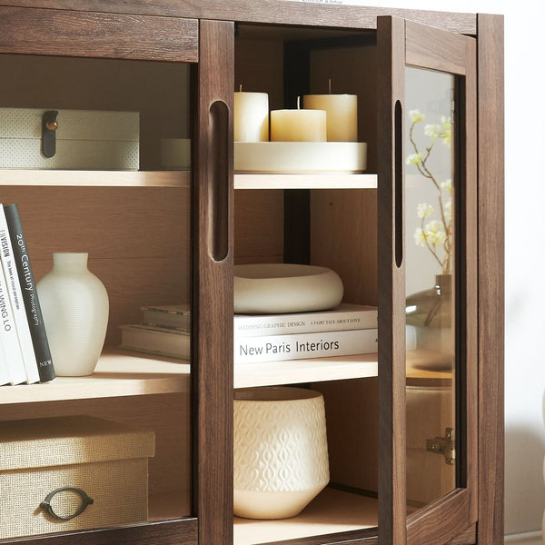 Modway Furniture Nell 36" Mid-Century Accent Cabinet - Versatile Storage & Display Solution for Stylish Interiors EEI-7321-WAL-ASH