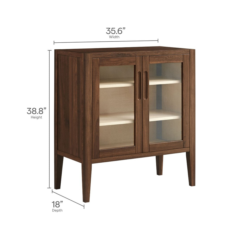 Modway Furniture Nell 36" Mid-Century Accent Cabinet - Versatile Storage & Display Solution for Stylish Interiors EEI-7321-WAL-ASH