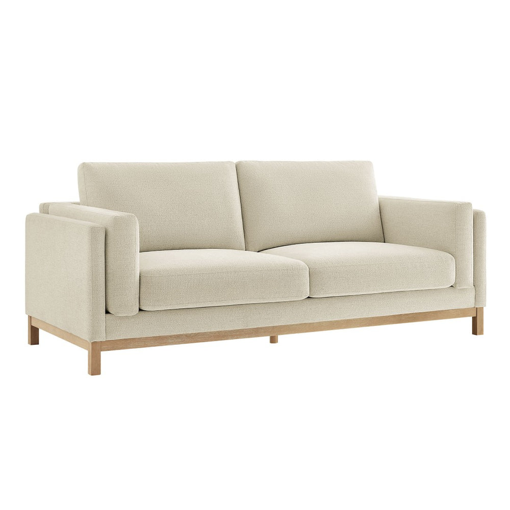 Modway Furniture Roscoe 81-Inch Fabric Sofa by Modway - Luxurious Mélange Chenille for Ultimate Comfort and Style Ivory EEI-7327-IVO