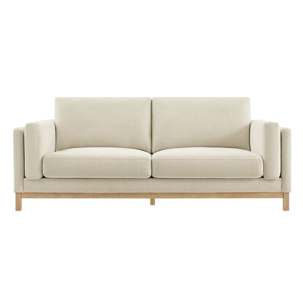 Modway Furniture Roscoe 81-Inch Fabric Sofa by Modway - Luxurious Mélange Chenille for Ultimate Comfort and Style Ivory EEI-7327-IVO