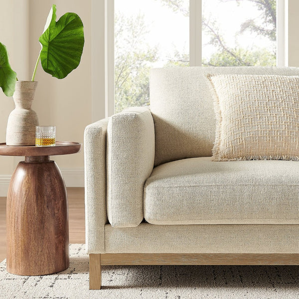 Modway Furniture Roscoe 81-Inch Fabric Sofa by Modway - Luxurious Mélange Chenille for Ultimate Comfort and Style Ivory EEI-7327-IVO