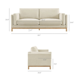 Modway Furniture Roscoe 81-Inch Fabric Sofa by Modway - Luxurious Mélange Chenille for Ultimate Comfort and Style Ivory EEI-7327-IVO