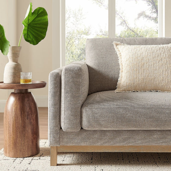 Modway Furniture Roscoe 81-Inch Fabric Sofa by Modway - Luxurious Mélange Chenille for Ultimate Comfort and Style Pewter EEI-7327-PEW