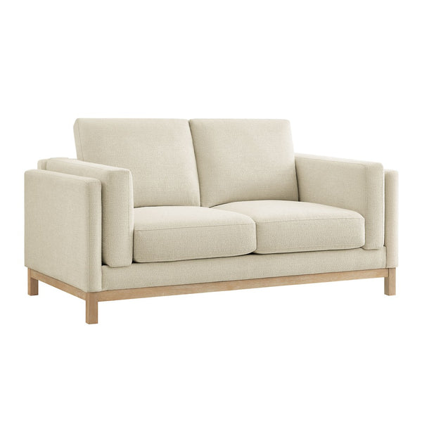Modway Furniture Roscoe 63-Inch Fabric Loveseat – Timeless American-Style Seating for Modern and Classic Interiors Ivory EEI-7328-IVO