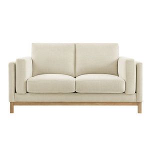 Modway Furniture Roscoe 63-Inch Fabric Loveseat – Timeless American-Style Seating for Modern and Classic Interiors Ivory EEI-7328-IVO