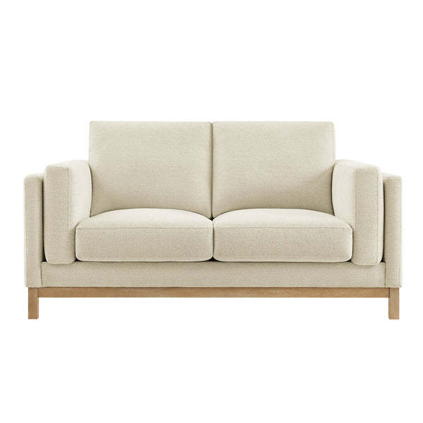 Modway Furniture Roscoe 63-Inch Fabric Loveseat – Timeless American-Style Seating for Modern and Classic Interiors Ivory EEI-7328-IVO