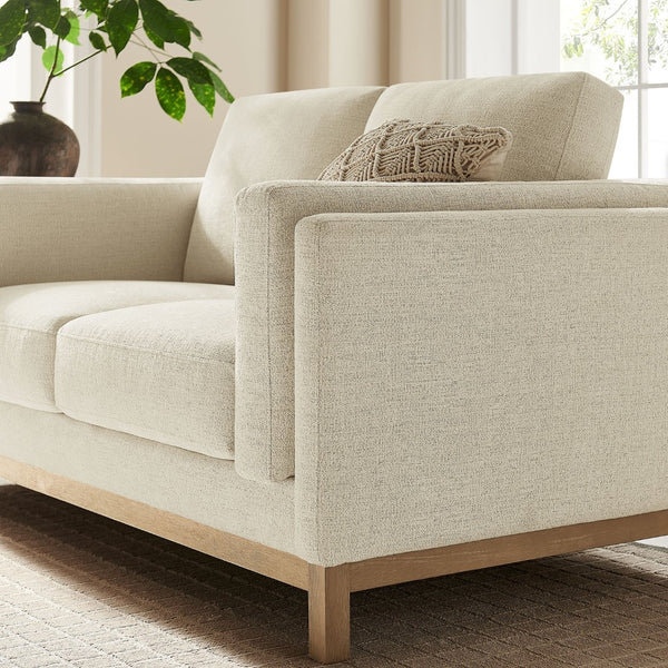 Modway Furniture Roscoe 63-Inch Fabric Loveseat – Timeless American-Style Seating for Modern and Classic Interiors Ivory EEI-7328-IVO