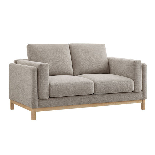Modway Furniture Roscoe 63-Inch Fabric Loveseat – Timeless American-Style Seating for Modern and Classic Interiors Pewter EEI-7328-PEW