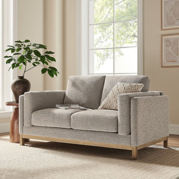 Modway Furniture Roscoe 63-Inch Fabric Loveseat – Timeless American-Style Seating for Modern and Classic Interiors Pewter EEI-7328-PEW