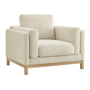 Modway Furniture Roscoe Fabric Armchair - Plush Comfort and Elegant Design for Modern or Traditional Spaces Ivory EEI-7329-IVO