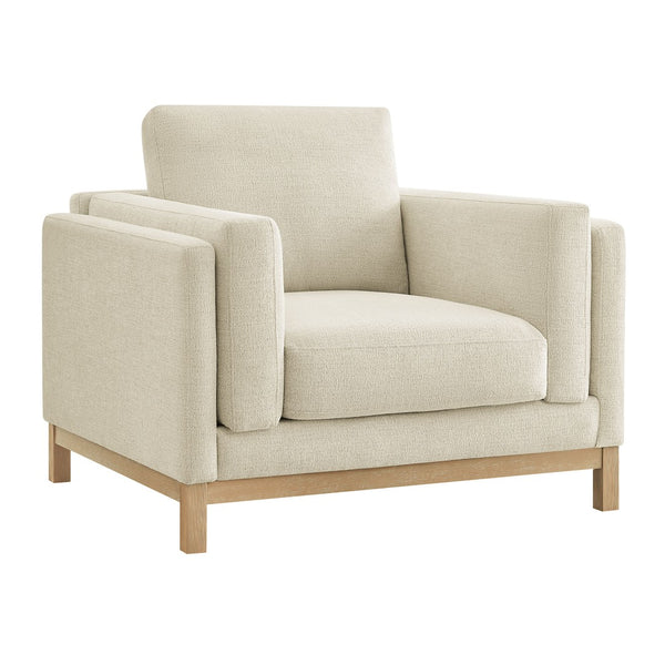 Modway Furniture Roscoe Fabric Armchair - Plush Comfort and Elegant Design for Modern or Traditional Spaces Ivory EEI-7329-IVO