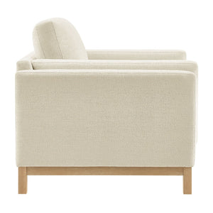 Modway Furniture Roscoe Fabric Armchair - Plush Comfort and Elegant Design for Modern or Traditional Spaces Ivory EEI-7329-IVO