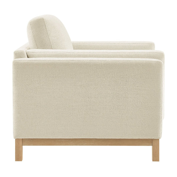 Modway Furniture Roscoe Fabric Armchair - Plush Comfort and Elegant Design for Modern or Traditional Spaces Ivory EEI-7329-IVO