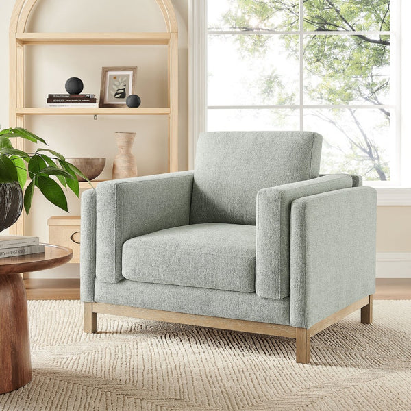 Modway Furniture Roscoe Fabric Armchair - Plush Comfort and Elegant Design for Modern or Traditional Spaces Mist EEI-7329-MST