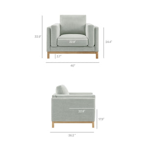 Modway Furniture Roscoe Fabric Armchair - Plush Comfort and Elegant Design for Modern or Traditional Spaces Mist EEI-7329-MST