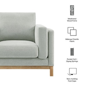 Modway Furniture Roscoe Fabric Armchair - Plush Comfort and Elegant Design for Modern or Traditional Spaces Mist EEI-7329-MST