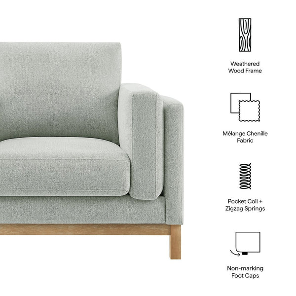 Modway Furniture Roscoe Fabric Armchair - Plush Comfort and Elegant Design for Modern or Traditional Spaces Mist EEI-7329-MST