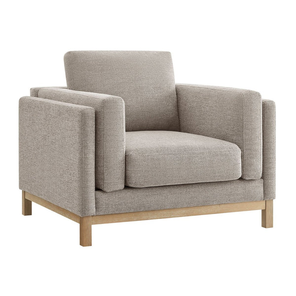 Modway Furniture Roscoe Fabric Armchair - Plush Comfort and Elegant Design for Modern or Traditional Spaces Pewter EEI-7329-PEW