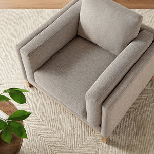 Modway Furniture Roscoe Fabric Armchair - Plush Comfort and Elegant Design for Modern or Traditional Spaces Pewter EEI-7329-PEW
