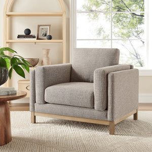Modway Furniture Roscoe Fabric Armchair - Plush Comfort and Elegant Design for Modern or Traditional Spaces Pewter EEI-7329-PEW