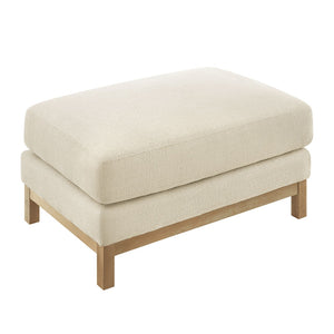 Modway Furniture Roscoe Fabric Ottoman - Plush Rectangular Design with Durable Chenille Upholstery for Comfort & Style Ivory EEI-7330-IVO